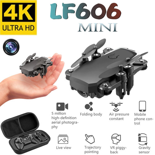 LF606 Mini Drone with 4K Camera HD Foldable Drones One-Key Return FPV Quadcopter Follow Me RC Helicopter Quadrocopter Kid's Toys