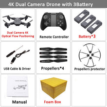 Load image into Gallery viewer, Visuo XS816 RC Drone with 50 Times Zoom WiFi FPV 4K /1080P Dual Camera Optical Flow Quadcopter Foldable Selfie Dron VS SG106 M70