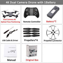 Load image into Gallery viewer, Visuo XS816 RC Drone with 50 Times Zoom WiFi FPV 4K /1080P Dual Camera Optical Flow Quadcopter Foldable Selfie Dron VS SG106 M70