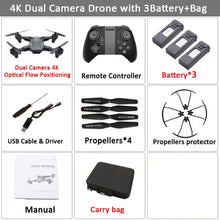 Load image into Gallery viewer, Visuo XS816 RC Drone with 50 Times Zoom WiFi FPV 4K /1080P Dual Camera Optical Flow Quadcopter Foldable Selfie Dron VS SG106 M70