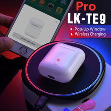 Load image into Gallery viewer, lk te9 pro tws ecouteur sans fil bluetooth headphones wireless earphone pop up window &amp; wireless charge sport earbuds pk i100