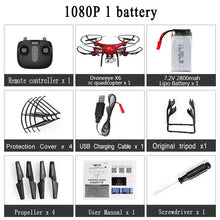 Load image into Gallery viewer, RC Drone Quadcopter With 1080P Wifi FPV Camera RC Helicopter 20-25min Flying Time Professional Dron 720p Quadcopter Drone