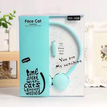 Load image into Gallery viewer, Cute Cartoon Cat headphones 3.5mm Wired Earphone Kitty Music Headset girl gift Earbuds with mic For Android iPhone PC