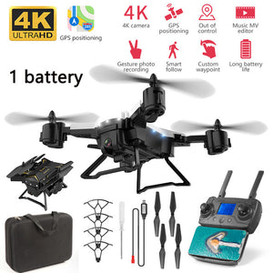 5G GPS RC Drone With HD 4K Camera Wide Angle WIFI FPV Quadcopter MV Editor Helicopter Gesture Photo Foldable Portable Dron