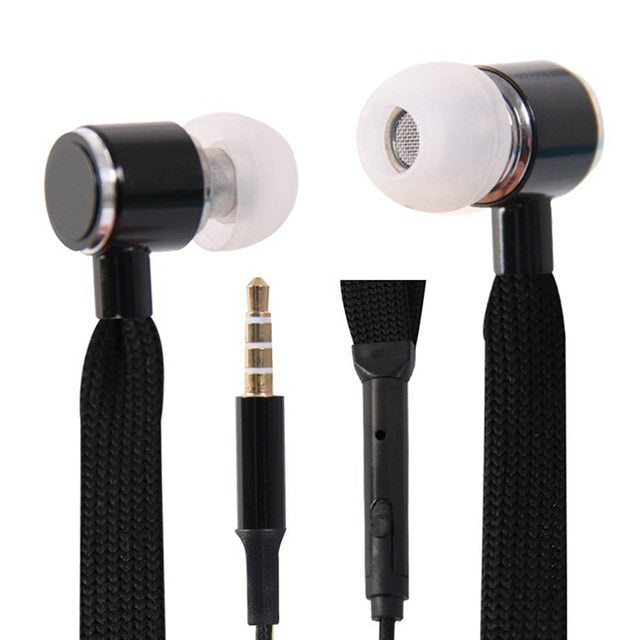 Lace Earphones Super Bass Headphones Metal Headset Stereo Earbuds Sport Earphone With Mic