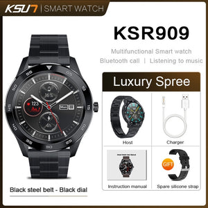 KSUN KSR909 Smart Watch IP68 Waterproof 1.3 Full Round HD Screen ECG Detection Changeable Smartwatch 4G Reloj Smart Bracelet