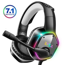 Load image into Gallery viewer, EKSA E1000 7.1 Virtual Surround  Headset Gamer Colorful LED Light Gamer Headphones With Super Bass ANC Mic For PC PS4 Gray Green