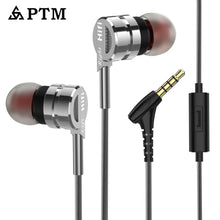 Load image into Gallery viewer, Earphone Headphones PTM D05 Metal Stereo Headset With Mic Earphones Noise Cancelling auriculares Earbud for phone Xiaomi Music