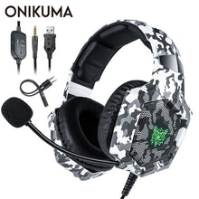 Load image into Gallery viewer, ONIKUMA K8 PS4 Headset casque Wired PC Gamer Stereo Gaming Headphones with Microphone LED Lights for XBox One/Laptop Tablet