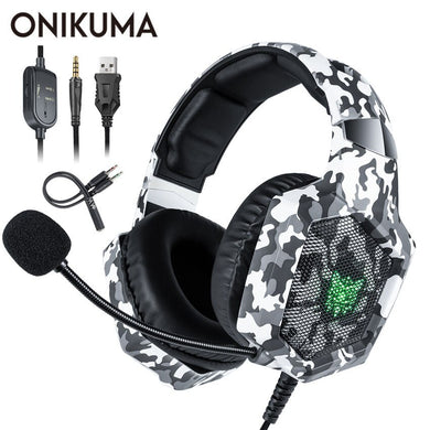 ONIKUMA K8 PS4 Headset casque Wired PC Gamer Stereo Gaming Headphones with Microphone LED Lights for XBox One/Laptop Tablet