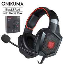 Load image into Gallery viewer, ONIKUMA K8 PS4 Headset casque Wired PC Gamer Stereo Gaming Headphones with Microphone LED Lights for XBox One/Laptop Tablet