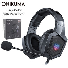 Load image into Gallery viewer, ONIKUMA K8 PS4 Headset casque Wired PC Gamer Stereo Gaming Headphones with Microphone LED Lights for XBox One/Laptop Tablet