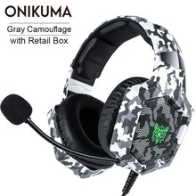 Load image into Gallery viewer, ONIKUMA K8 PS4 Headset casque Wired PC Gamer Stereo Gaming Headphones with Microphone LED Lights for XBox One/Laptop Tablet