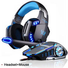 Load image into Gallery viewer, KOTION EACH Gaming Headset Deep Bass Stereo Game Headphone with Microphone LED Light for PS4 PC Laptop+Gaming Mouse+Mice Pad